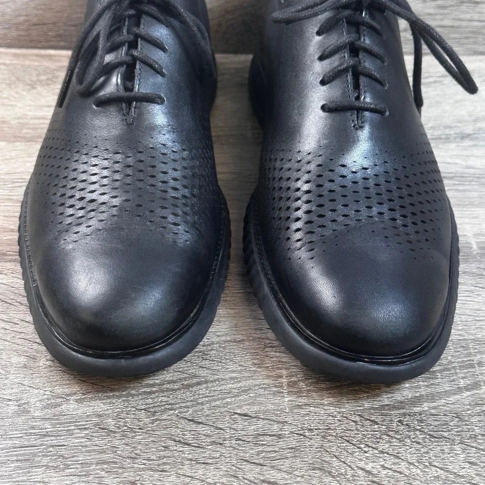 Cole Haan Zerogrand Oxford Shoes Mens 11.5 Black Leather Wingtip Dress Casual